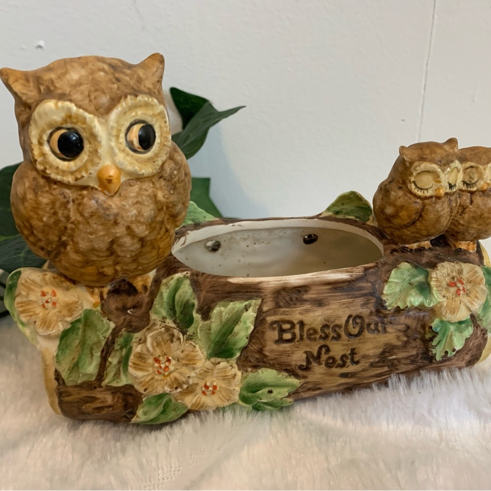 Vintage 1970s Owl Themed Ceramic Planter - Josef Originals-Japan